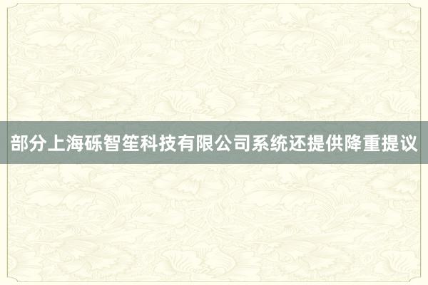 部分上海砾智笙科技有限公司系统还提供降重提议
